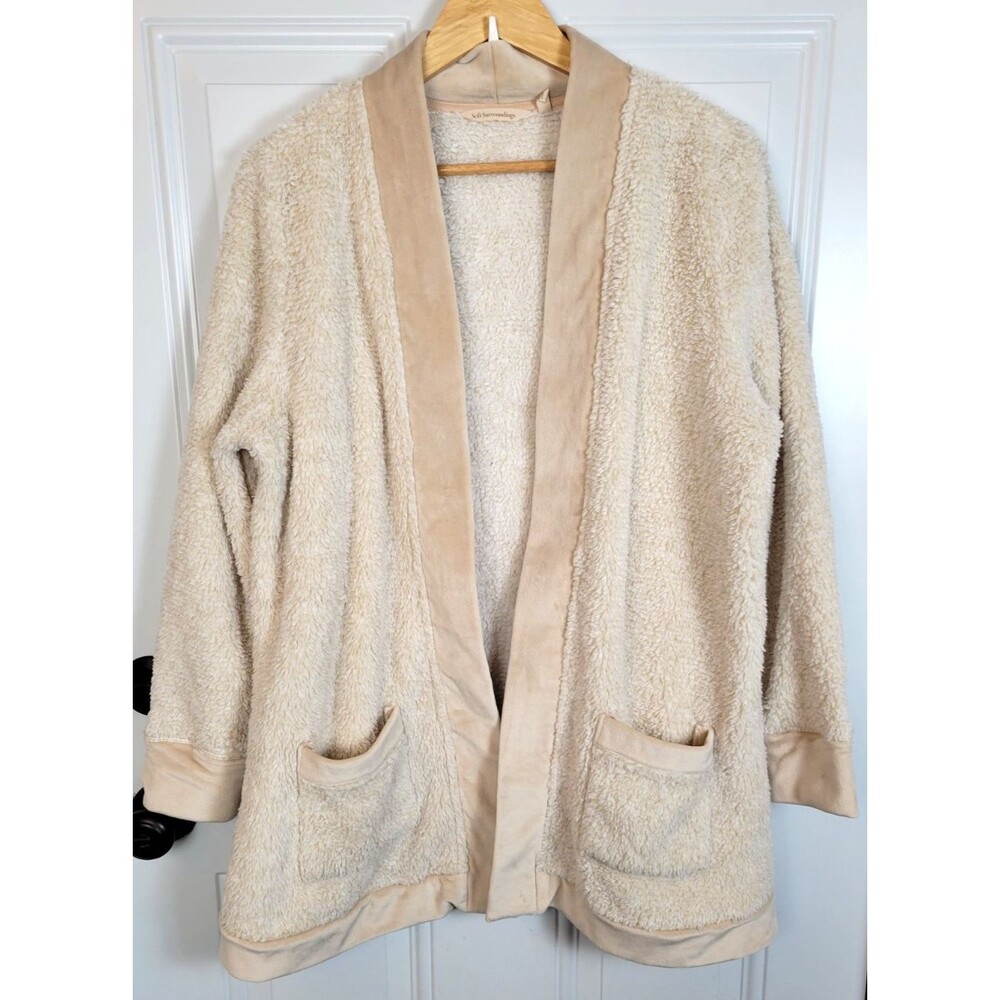 Soft Surroundings Sherpa Cardigan Sweater Size L